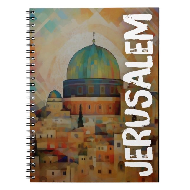Caderno Espiral Jerusalém Al Quds Paz Justiça e Liberdade (Frente)