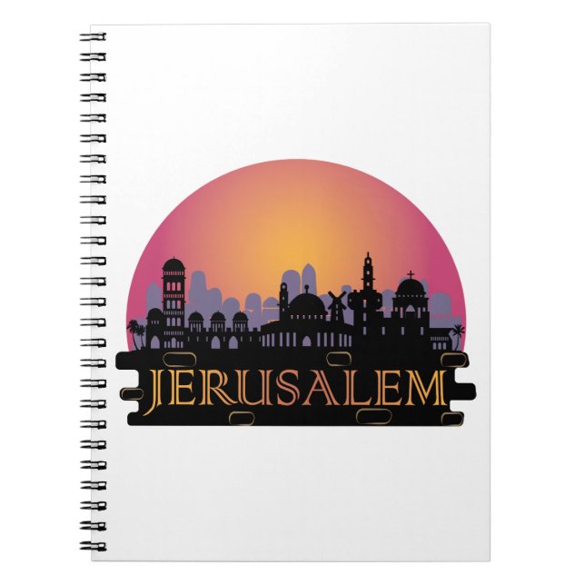 Caderno Espiral Jerusalém - Linha do horizonte da Cidade Antiga -  (Frente)