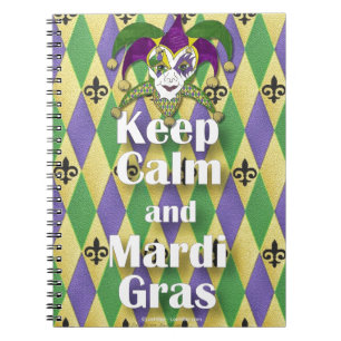 Caderno Espiral Jester Mask Keep Calm e Mardi Gras