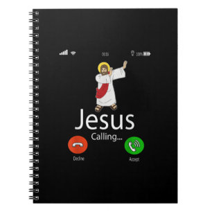 Caderno Espiral Jesus ama Jesus chamando...Jesus Phone Christian