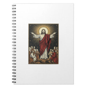 Caderno Espiral Jesus Antigo Glória Radiante Gravação Cristã De