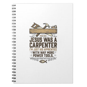 Caderno Espiral Jesus Carpinteiro Marceneiro Aprendiz Camisa Vinta