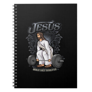 Caderno Espiral Jesus Cristo Cristão Levantando Pun Homens Ele