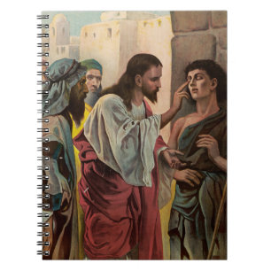 Caderno Espiral Jesus Cristo curando o homem cego