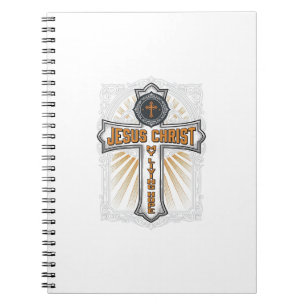 Caderno Espiral Jesus Cristo Minha Esperança Viva Cruz Vintage