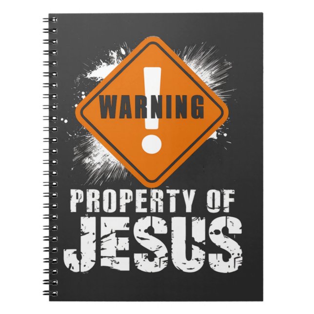 Caderno Espiral Jesus Cristo Propriedade Christian Faith Funny (Frente)