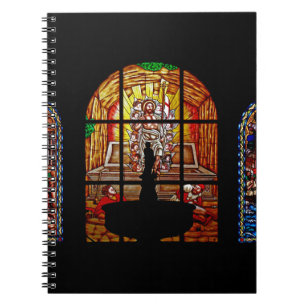 Caderno Espiral jesus de vidro colorido