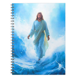 Caderno Espiral Jesus in Ocean notebook