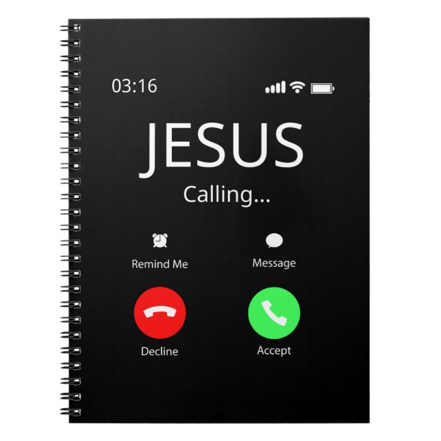 Caderno Espiral Jesus Is Calling - Christian (Frente)