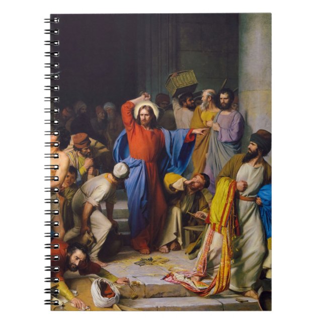 Caderno Espiral Jesus Limpando o Templo por Carl Bloch (Frente)