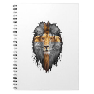 Caderno Espiral Jesus Lion Of Judah Jesus Cross Faith Christian Me