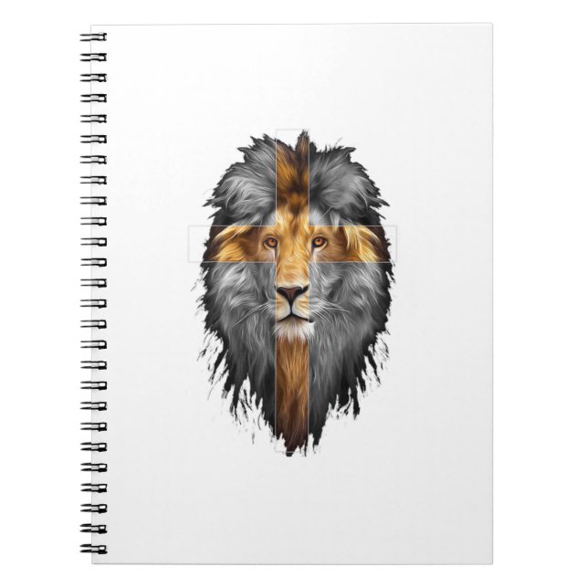 Caderno Espiral Jesus Lion Of Judah Jesus Cross Faith Christian Me (Frente)