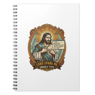 Caderno Espiral Jesus Mensagem de Autocorreção Ruim Chefe Constran