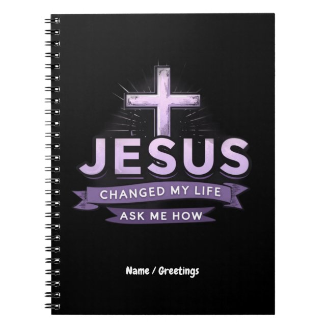 Caderno Espiral Jesus Mudou A Minha Vida Perguntando-Me Como É A F (Frente)