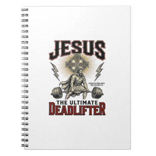 Caderno Espiral Jesus O Levantador de Peso Definitivo Camiseta Cri