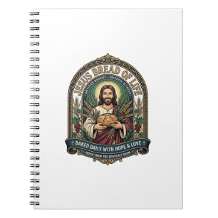 Caderno Espiral Jesus Pão Da Vida Jesus Pão Vida Padaria Cristo