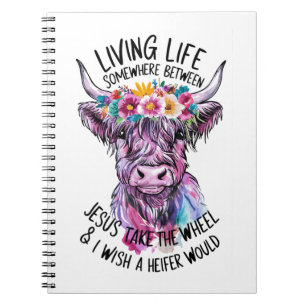 Caderno Espiral Jesus Pega A Roda E Eu Desejo Que Um Heifer