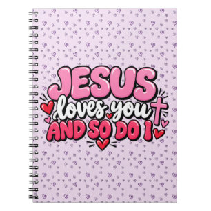 Caderno Espiral Jesus te ama e eu também