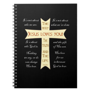 Caderno Espiral Jesus Te Ama - Jogando Cartas