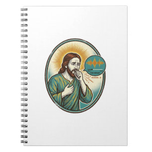 Caderno Espiral Jesus Tossindo Nota de Voz de Audio Mensagem de Te