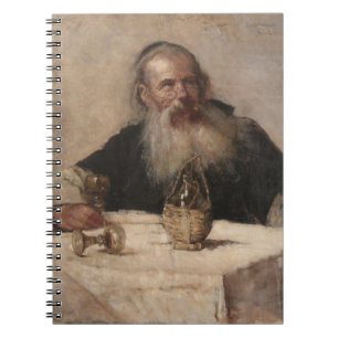 Caderno Espiral Jewish Man Bebendo Wine (por Olga Boznanska)