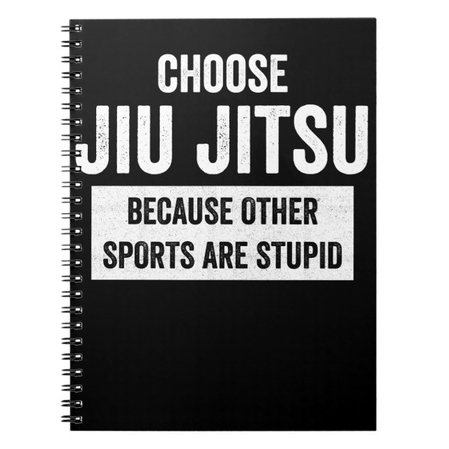 Caderno Espiral Jiu Jitsu BJJ escolhe Jiu Jitsu porque branco (Frente)