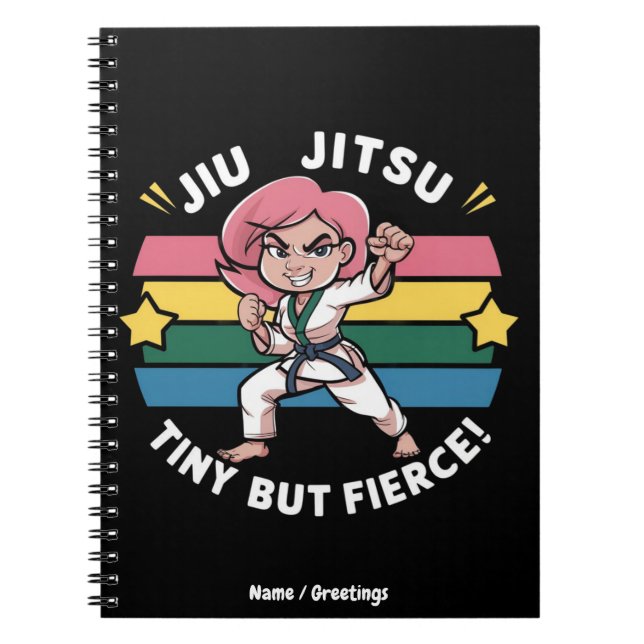 Caderno Espiral Jiu Jitsu Minúsculo Mas Feroz Dá Poder à Confiança (Frente)