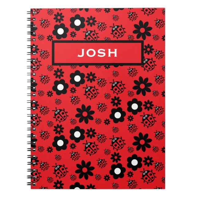 Caderno Espiral Joaninha bonita Estampada (Frente)