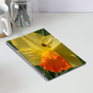 Caderno Espiral Joaninha em Flor de Narciso Amarelo