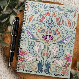 Caderno Espiral Joaninhas e Folhas Ilustradas