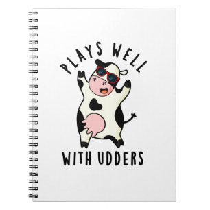 Caderno Espiral Joga Bem Com Udders Cow Pun