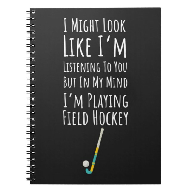 Caderno Espiral Jogador da Equipe Esportiva Engraçado de Hóquei em (Frente)