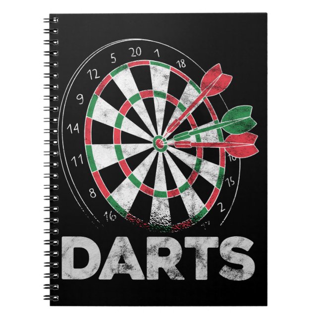 Caderno Espiral Jogador Dartboard Darts Bullseye (Frente)