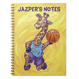 Caderno Espiral Jogador de basquete Engraçado Giraffe