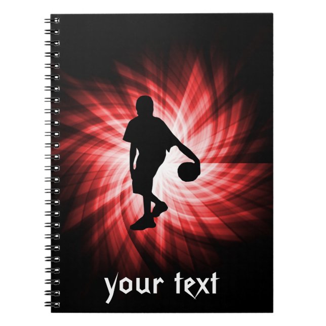 Caderno Espiral Jogador de Basquete; Vermelho (Frente)