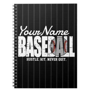Caderno Espiral Jogador de beisebol retrô ADICIONE NOME Time de li
