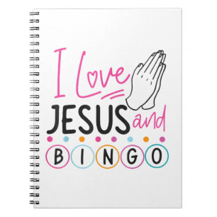 Caderno Espiral Jogador de Bingo Jesus Fé Cristã Eu Amo Jesus An