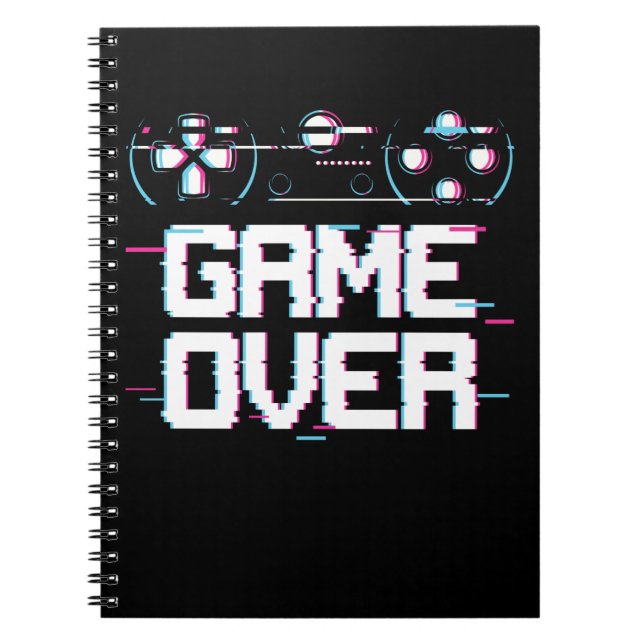 Caderno Espiral Jogador de controladora de Vaporwave para jogos es (Frente)