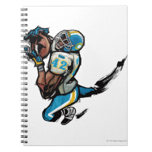 Caderno Espiral Jogador de futebol americano que guardara a bola