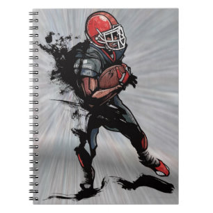 Caderno Espiral Jogador de futebol americano que guardara o