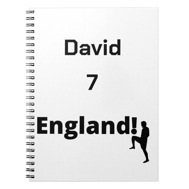 Caderno Espiral Jogador de futebol inglês personalizável (Frente)