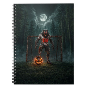 Caderno Espiral Jogador de Futebol Lobisomem Arte de Terror de Hal