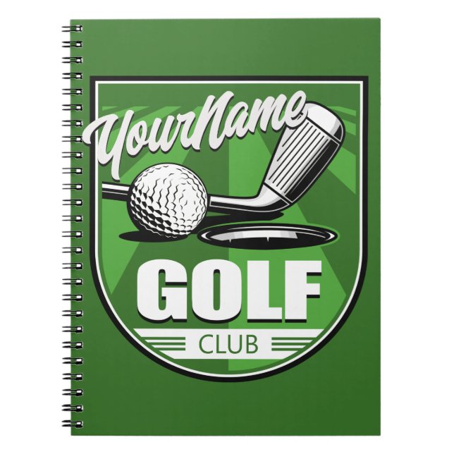 Caderno Espiral Jogador de Golfe Personalizado (Frente)