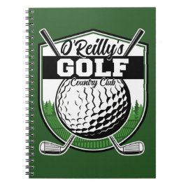 Caderno Espiral Jogador de Golfe Personalizado Pro Golfe Country C