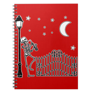 Caderno Espiral Jogador de saxofone do jazz do Voodoo