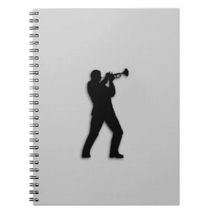 Caderno Espiral Jogador de Trompete Prata