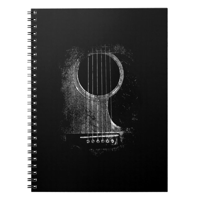 Caderno Espiral Jogador de Violão Acústico Seis String Rock & Roll (Frente)