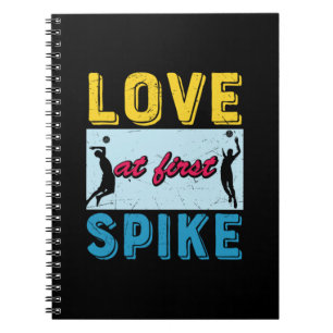 Caderno Espiral Jogador de Voleibol Amor No Primeiro Spike