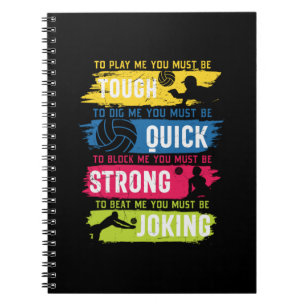 Caderno Espiral Jogador de Voleibol Forte e Rápido