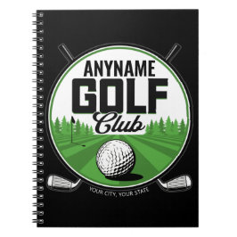 Caderno Espiral Jogador do Clube Golf Pro Golf, nome personalizado